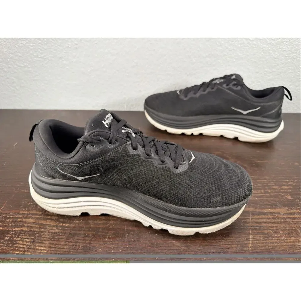 Hoka One One Womens Gaviota 5 1134235 BWHT Black Running Shoes Sneakers 8.5 B